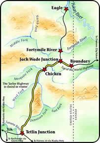 map of the Taylor Highway