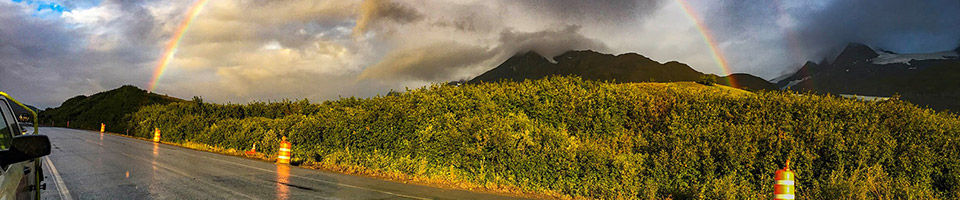 Photo Banner: Double rainbow in Thompson Pass Brandy Milles, Alaska DOT&PF